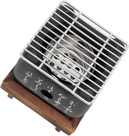 Hibachi Grill, Portable Charcoal Grill, Fast Heating Mini Grill Outdoor Japanese Mini Bbq Grill for Hiking (16.5x14.5cm / 6.5x5.7in)