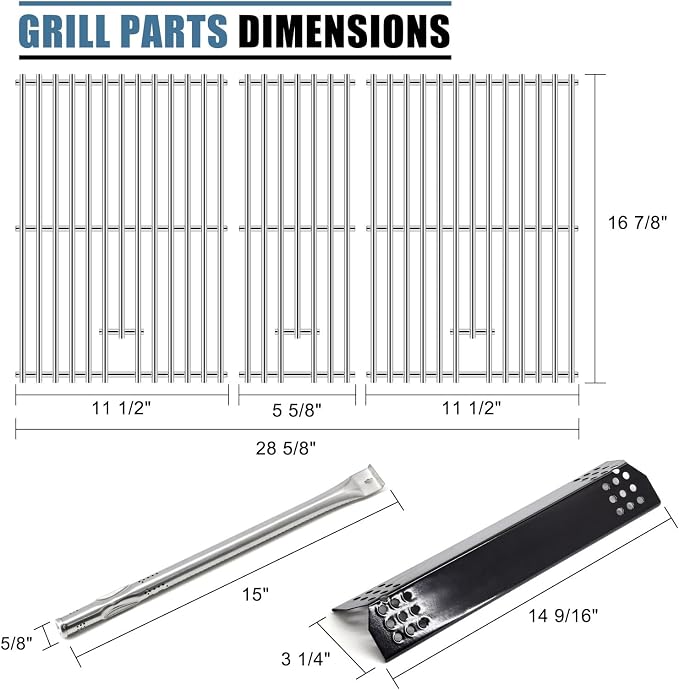 Replacement Parts for Nexgrill 720-0882A Evolution Infrared Plus 5-Burner Grill, Grease Tray, Heat Plates, Burner Tubes and Igniter, Grill Grates for Nexgrill 5 Burner 720-0882A Gas Grill