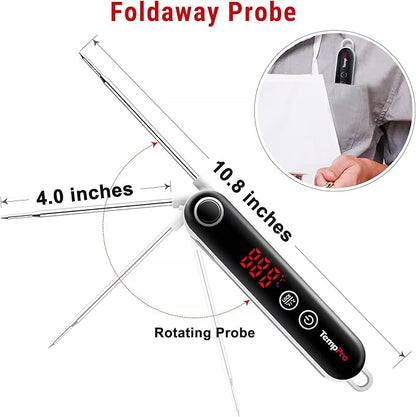 TempPro TP18 Instant Read Meat Thermometer Digital with Thermocouple Sensor, Cooking Food Thermometer for Grill, Smoker, BBQ, Oil Deep Frying, Candy, Kitchen Thermometer Bakeware(Previously ThermoPro)