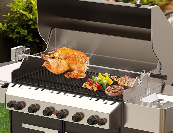 Onlyfire 6902 Universal Barbecue Grill Stainless Steel Rotisserie Motor Bracket Set