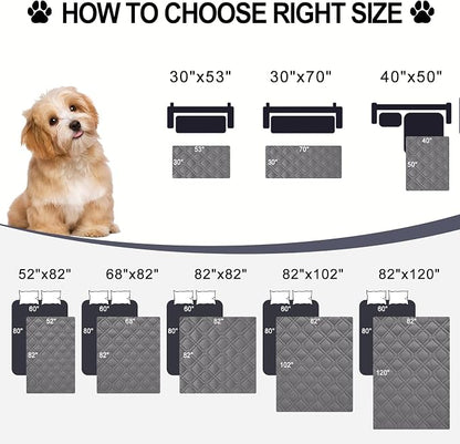 Smiry Reversible Waterproof Pet Couch Covers for Sofa | Washable Dog Couch Sofa Covers, Water Resistant Furniture Protector Slipcover, Geometric (82"x102", Grey/Light Grey)