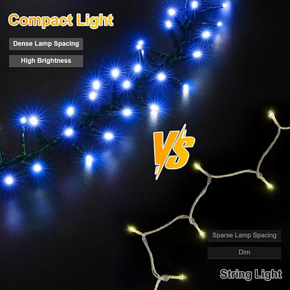 500 LED Blue String Lights, 46ft 11 Modes Connectable LED Lights, Waterproof Blue Fairy Lights Plug in, Christmas Tree Lights Outdoor for Xmas Party Garden Bedroom Decor