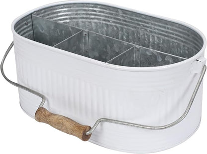 Alpha Living Home Silverware Organizer Kitchen Drawer Organizer Utensil Organizer Silverware Holder Cutlery Organizer Flatware Organizer Farmhouse Chic Design for Kitchen, Picnics & Parties (White)