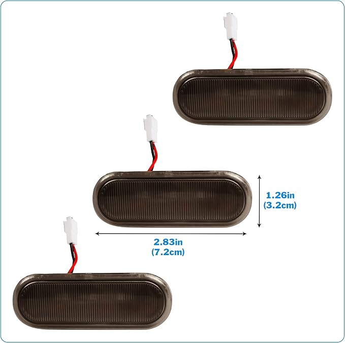 Front LED Grill Lights Compatible with Ford Bronco Accessories 2021 2022 2023 2024 2/4 Doors, Smoked Black