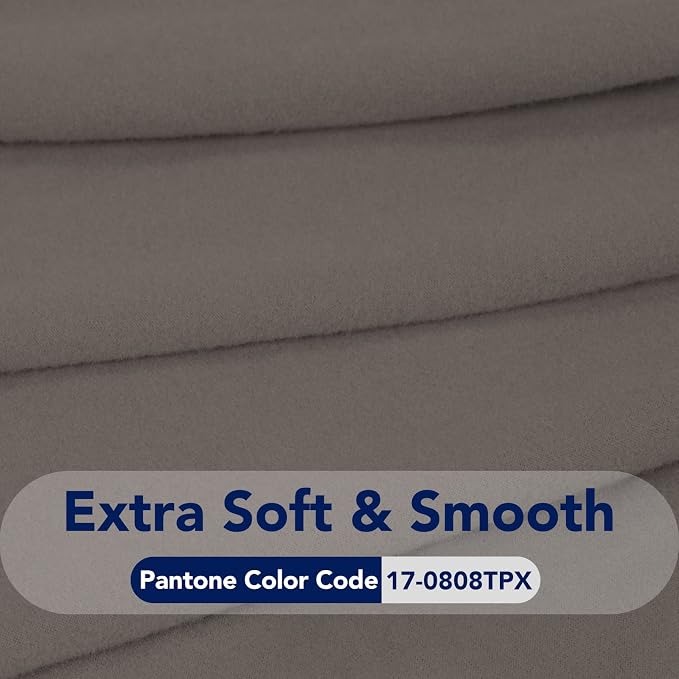 PureFit Super Stretch Chair Covers Fleece Couch Covers for Sofa Taupe | 1-Piece Spandex Couch Cover Soft Couch Protector, Sofa Cover Washable with Non Skid Foam and Elastic Bottom for Kids, Dogs