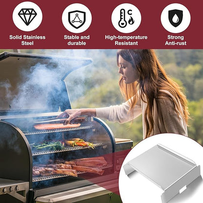 Heavy Duty Stainless Steel Pit Boss Heat Baffle Diffuser and Flame Tamer Replacement for Pit Boss 700 820 850 1000 1150 1250 1300 1600 Series Pellet Smokers, Drip Pan Heat Deflector Grill Accessories