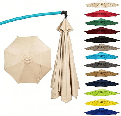 11FT Cantilever Patio Umbrella Replacement Canopy, 8 Ribs 64"-66", Upgraded 600D 220GSM Heavy-Duty Fabric, Waterproof & UV Resistant (Canopy Only)