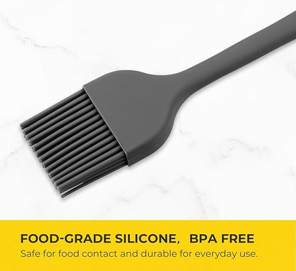 Elihome × Peanuts Silicone Basting Brush (8.75”) – Heat Resistant to 600°F, Food-Grade Platinum Silicone, Seamless 1-Piece Design, Non-Stick Safe, Dishwasher Safe, Dark Grey