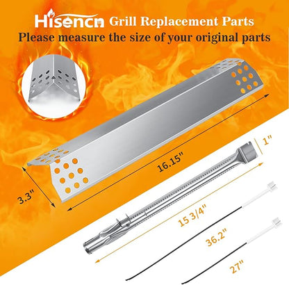 Replacement Parts for Monument Grills 24367, 35633, 17842 | Stainless Steel Heat Plates, Burner & Igniter Kit, for Monument 4-Burner Gas Grills 24633, 41847NG, 77352, 77352MB
