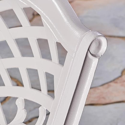 Christopher Knight Home Brody Outdoor White Cast Aluminum Arm Chair (Set of 2)