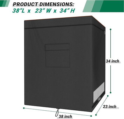 Chest Freezer Cover, Waterproof 420D Oxford Protective Outdoor Indoor Refrigerator Dust Cover with Zipper Fits 7.0 Cubic Feet Deep Freezer 38"L x 23"W x 34"H (Only Cover)
