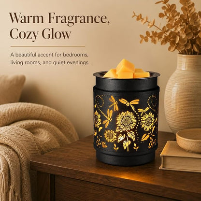 kobodon Sunflower Wax Melt Warmer Metal Wax Warmer for Scented Wax | Electric Fragrance Candle Oil Burner 2 in 1 Wax Melts as Gifts for Moms Grandma Women Girls