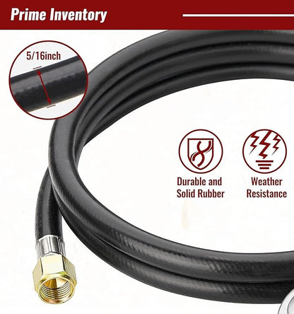 CALPOSE 6 Feet Propane Hose with Regulator & Gauge, Universal Gas Grill Regulator for Blackstone 28''/36'' Griddle, Weber Grill, Propane fire Pit and More, 3/8" Female Flare for Most LP Gas Grills