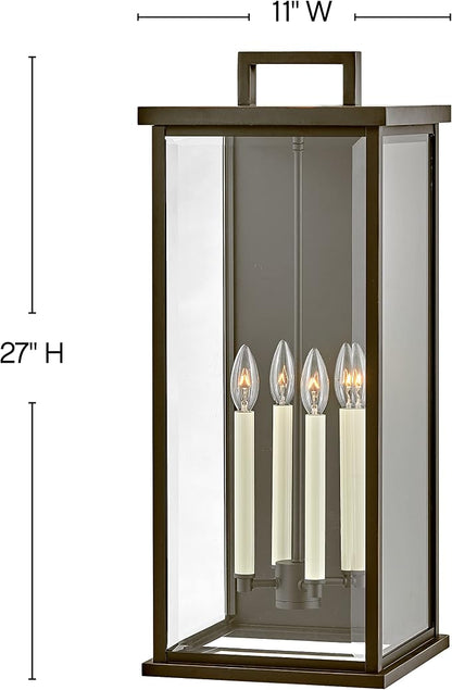 Hinkley Weymouth Extra Large Wall Mount Lantern, Oil Rubbed Bronze