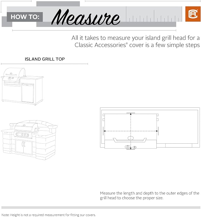 Classic Accessories Veranda Water-Resistant 45 Inch Island BBQ Grill Top Cover