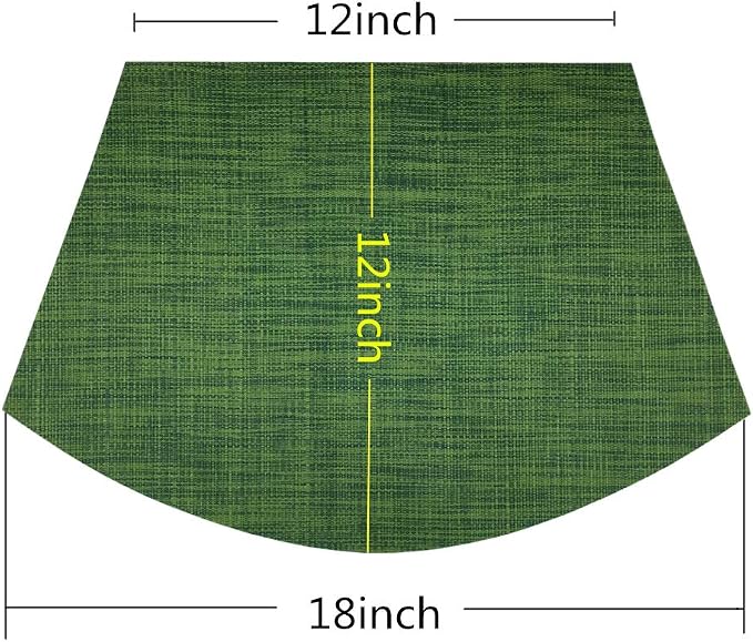 Wedge Placemats,Set of 4 Vinyl Placemats for Round Tables Woven Non-Slip Heat-Resistant Easy to Clean Wipeable Washable Dinner Table Mats（Seaweed Green）