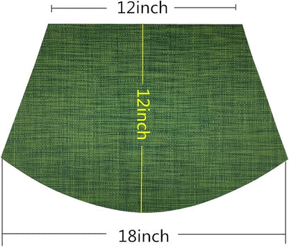 Wedge Placemats,Set of 4 Vinyl Placemats for Round Tables Woven Non-Slip Heat-Resistant Easy to Clean Wipeable Washable Dinner Table Mats（Seaweed Green）