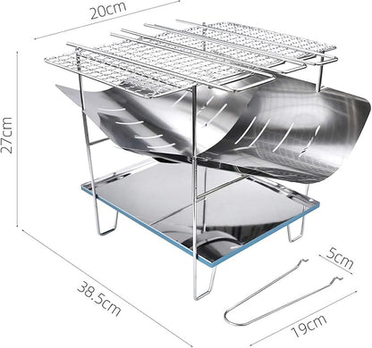 Barbecue Desk Outdoor Barbecue Grill Campfire Stove Stainless Steel Folding Grill Camping Picnic Burning Stove BBQ Charcoal Stove Tabletop Barbecue