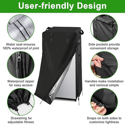 24W Refrigerator Cover with Air Vent for Most 10 Cu.ft Beverage Fridge | New Upgarde,24x26x60,Waterproof Dustproof Heavy Duty Oxford Fabric,for Most 10 Cubic Feet Upright Freezer for Outside
