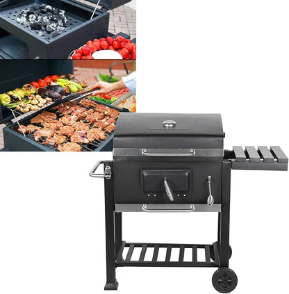 Portable Bbq Grill, Charcoal Grill, Heavy Duty Steel, Outdoor Cooking, Camping Grill, Picnic Grill, Family Gathering Grill