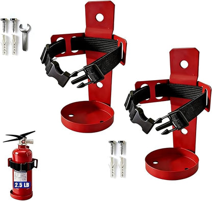 2 Pack Fire Extinguisher Mount for 2.5LB, Heavy Duty Quick Release Metal Wall Mount Bracket, Mini Holder for 2.5 Pound Extinguishers