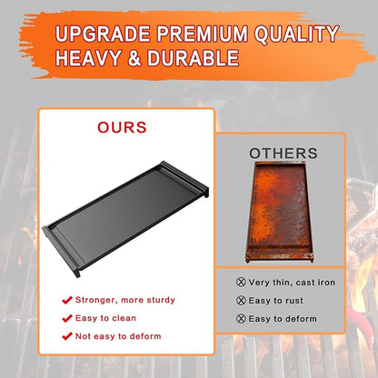Upgraded Cast Iron Griddle for GE Gas Stove, WB31X24738 Stove Top Griddle Replacement Parts, Compatible with GE JGSS66SEL3SS JGB700SEJ4SS Gas Range, Nonstick Flat Top Grill Pan for Cooking