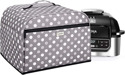 Luxja Dust Cover Compatible with Ninja Foodi Grill (AG301, AG302, AG400), Cover with Storage Pockets, Gray Dots