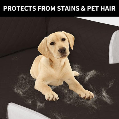 Easy-Going Reversible Chaise Lounge Couch Cover Water Resistant Sofa Cover Sectional L Shaped Sofa Slipcover with Adjustable Straps Furniture Protector for Dogs (115X34 in, Chocolate/Chocolate) | Machine Washable Slipcover For Dogs, Water Resistant Fur...