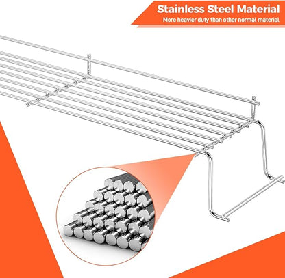 QuliMetal Stainless Steel Warming Rack for Weber Genesis 300 Series (2007-2016), Fits Genesis E310, E320, E330, S310, S320, S330, Replaces Weber 65054, 81323, 62749
