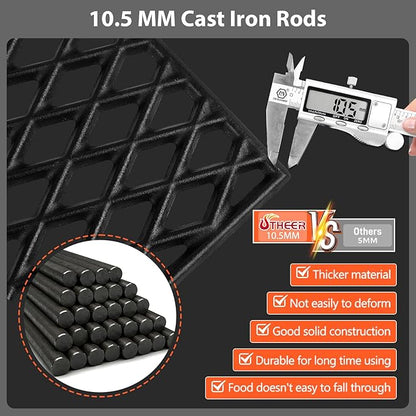 Utheer Cast Iron Cooking Grates for Pit boss Austin XL, Rancher XL, 1100pro Series, Traeger Pro Series 34, Traeger Texas Elite 34, Wood Pellet Smoker Grills Replacement Parts, 3 PCS