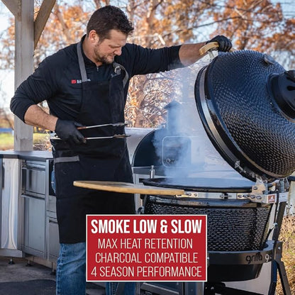 GRILLA Kong Ceramic Kamado Grill with Adjustable Vent, Ceramic Construction, 600 Square Inches of Cook Space for Outdoor Cooking, Grilling, Outdoor Grilling