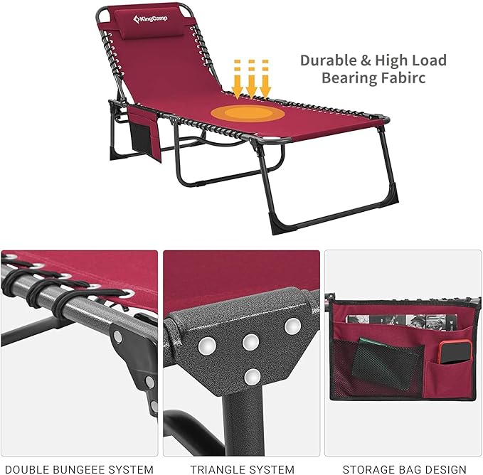 KingCamp Folding Outdoor Chaise Lounge