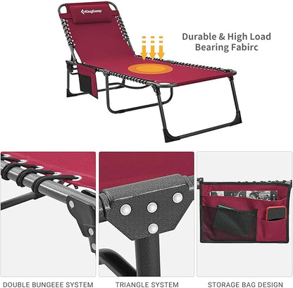 KingCamp Folding Outdoor Chaise Lounge