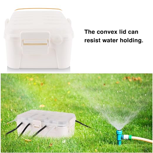 Flemoon Outdoor Electrical Box with Transparent Lid, IP54 Waterproof Electrical Box Outdoor, Large Weatherproof Extension Cord Cover with Clear Cover for Photocell Light Sensor Timer, Outlet, White
