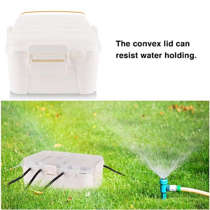 Flemoon Outdoor Electrical Box with Transparent Lid, IP54 Waterproof Electrical Box Outdoor, Large Weatherproof Extension Cord Cover with Clear Cover for Photocell Light Sensor Timer, Outlet, White