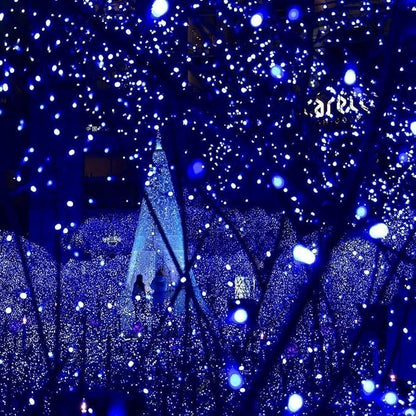Toodour Solar Christmas Lights Outdoor, 2 Packs Total 144ft 400 LED Solar String Lights with 8 Mode, Outdoor Christmas String Light for Garden, Patio, Fence, Balcony, Xmas Tree Decor - Blue