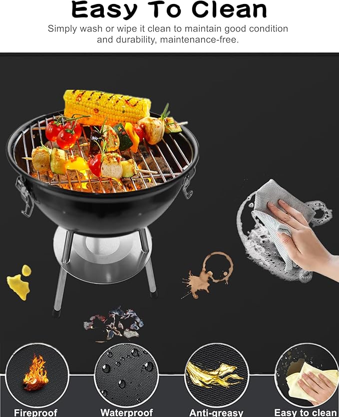 Falezern Extra Large 90 X 48 Inches Under Grill Mat for Under Outdoor Grill Deck Protector, Double-Sided Fireproof Mat for Under Fire Pit, Waterproof, Oil-Proof and Non-Slip BBQ Under Grill Floor Pad