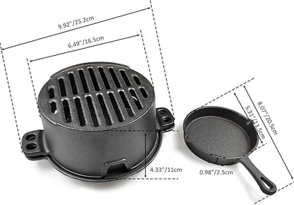 HAWOK Pre-seasoned Hibachi Grill, Charcoal Grill for Outdoor Camping BBQ Cooking………