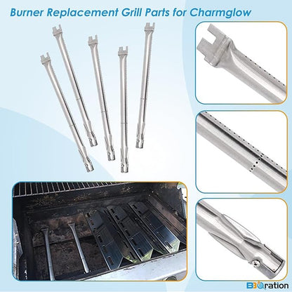 Stainless Steel Repair Kit Replacement Parts for Nexgrill 720-0025, 720-0234, 720-0289, Charmglow 720-0234, 720-0289, Kirkland 720-0025 Grill Burner Tube, Heat Plates