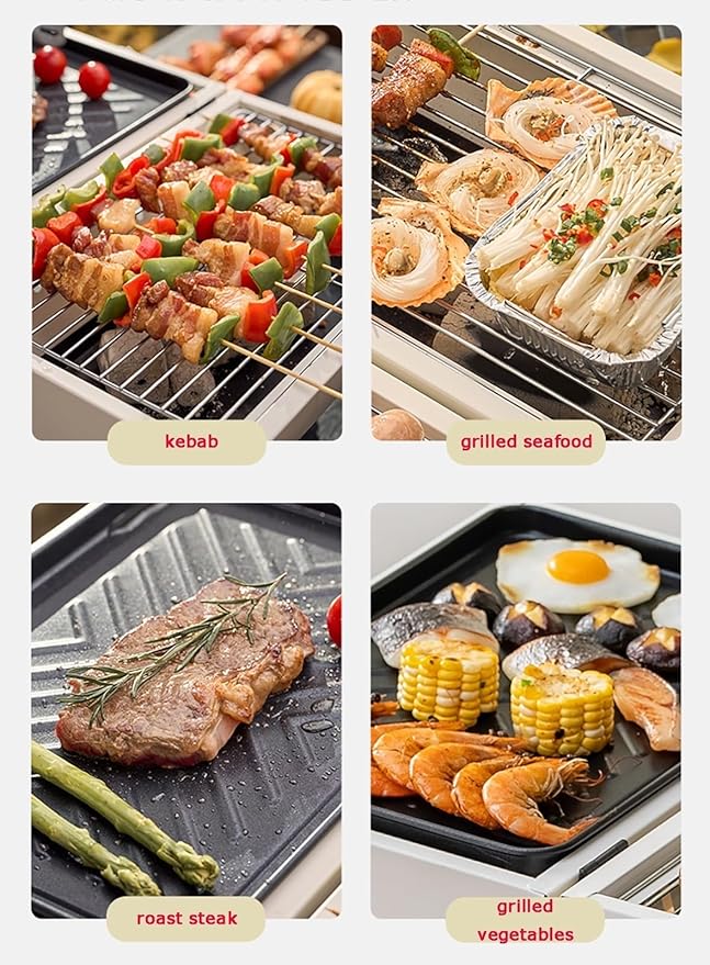High Temperature Resistant Compact Single Flue Structure Metal Portable Outdoor Charcoal Grill Suitable for Outdoor Cooking, Barbecue Camping, Picnics, and Courtyards (Color : Black)