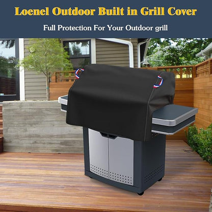 Built in Grill Cover for Outdoor Grill, 45 Inch BBQ Grill Top Cover for Most 4 Burner Built in Grill, Heavy Duty Waterproof Outdoor Kitchen & Grill Head Cover - 45" W x 29" D x 26" H