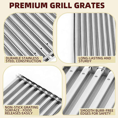 Grill Grate for TEC Gas Grill Patio II Stainless Steel Cooking Grates Replacement for TEC Gas Grill Sterling II, 12.8" W x 14.9" L, 2 Pack