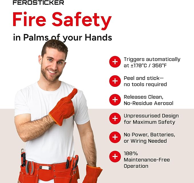 Small Automatic Fire Extinguisher – Non-Toxic, Compact & Maintenance-Free Household Fire Protection for Electric Boxes, Solar Generators, Vehicles, Lithium Batteries, Ship Cabins.