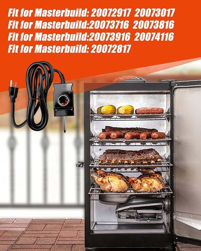 1400W Heating Element 9907150014 Fit for Masterbuilt Electric Smokers | Fit for Masterbuilt 20072817 20072917 20073017 20073716 with Adjustable Thermostat Controller