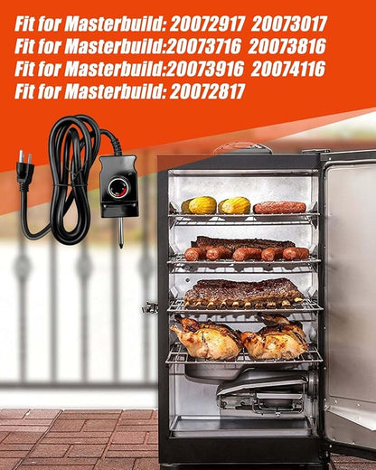 1400W Heating Element 9907150014 Fit for Masterbuilt Electric Smokers | Fit for Masterbuilt 20072817 20072917 20073017 20073716 with Adjustable Thermostat Controller