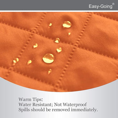 Easy-Going Reversible Couch Cover, Small Chair, Orange/Black | Machine Washable Slipcover For Dogs, Water Resistant Furniture Mat For Living Room, Non-Slip Sofa Cover, Pet Friendly
