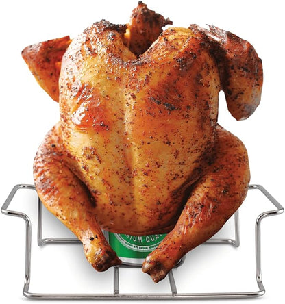 Beer Can Chicken Holder for Grill and Smoker, Premium Grade Stainless Steel Beer Chicken Stand with Handle