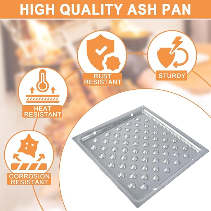 Ash Pan for Americana Grill Parts 4200 4201 Outdoor Charcoal Tray Replacement for Americana Walk-A-Bout, Swinger, Sizzler, Aussie, and Traveler Charcoal Grills Ash Tray 1040.8.001, 14.37" x 14.37",1PC
