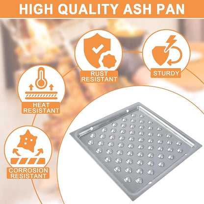 Ash Pan for Americana Grill Parts 4200 4201 Outdoor Charcoal Tray Replacement for Americana Walk-A-Bout, Swinger, Sizzler, Aussie, and Traveler Charcoal Grills Ash Tray 1040.8.001, 14.37" x 14.37",1PC