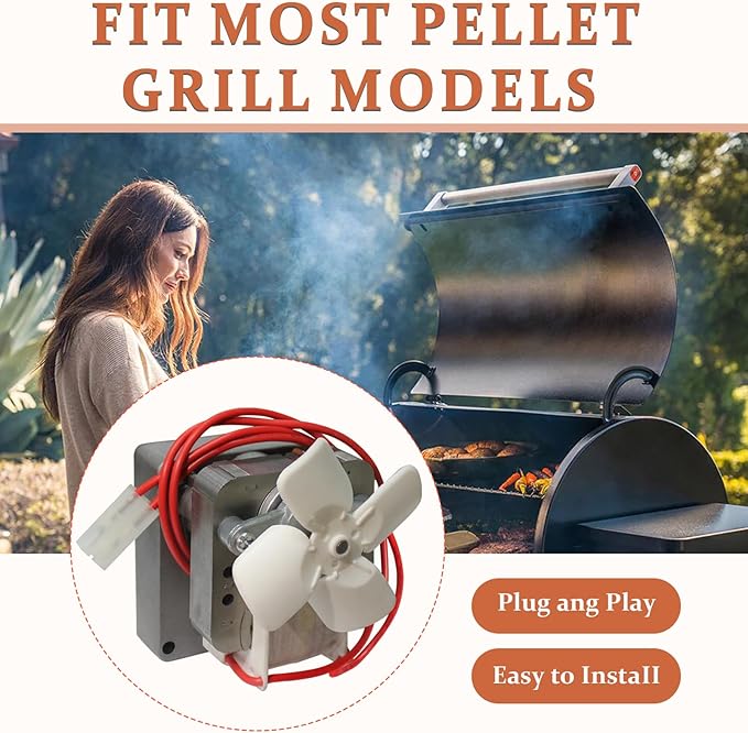 Replacement Auger Motor Parts， Compatible with Traeger, Pit Boss, Camp Chef Wood Pellet Grills Smokers, AC120V 60Hz 2 Pole Universal Feeding Gear，2.0RPM Auger Motor
